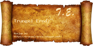 Trungel Ernő névjegykártya